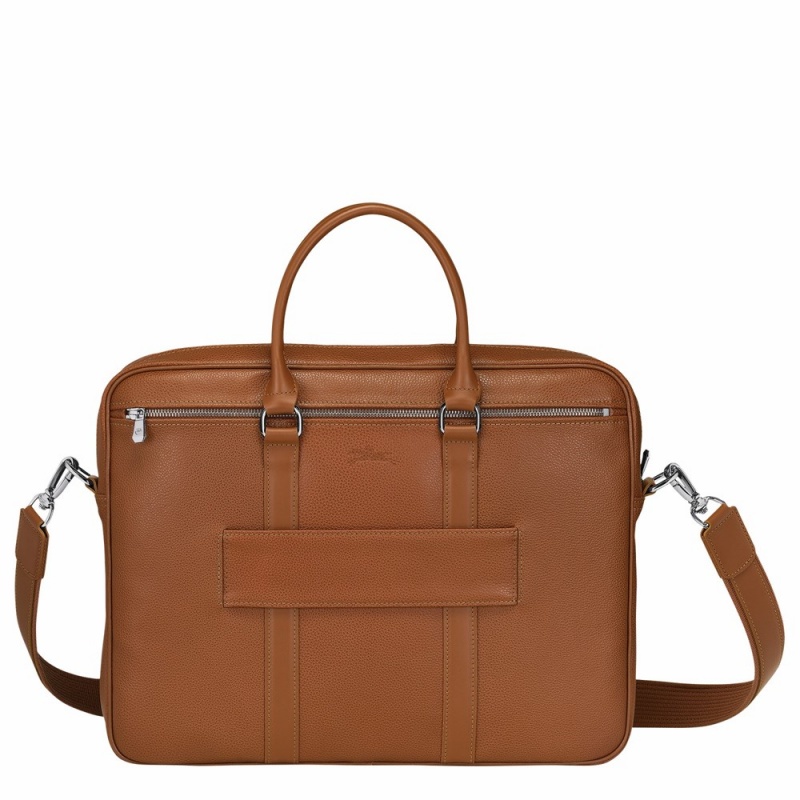 Brown Longchamp Le Foulonne S Men's Briefcase Bags